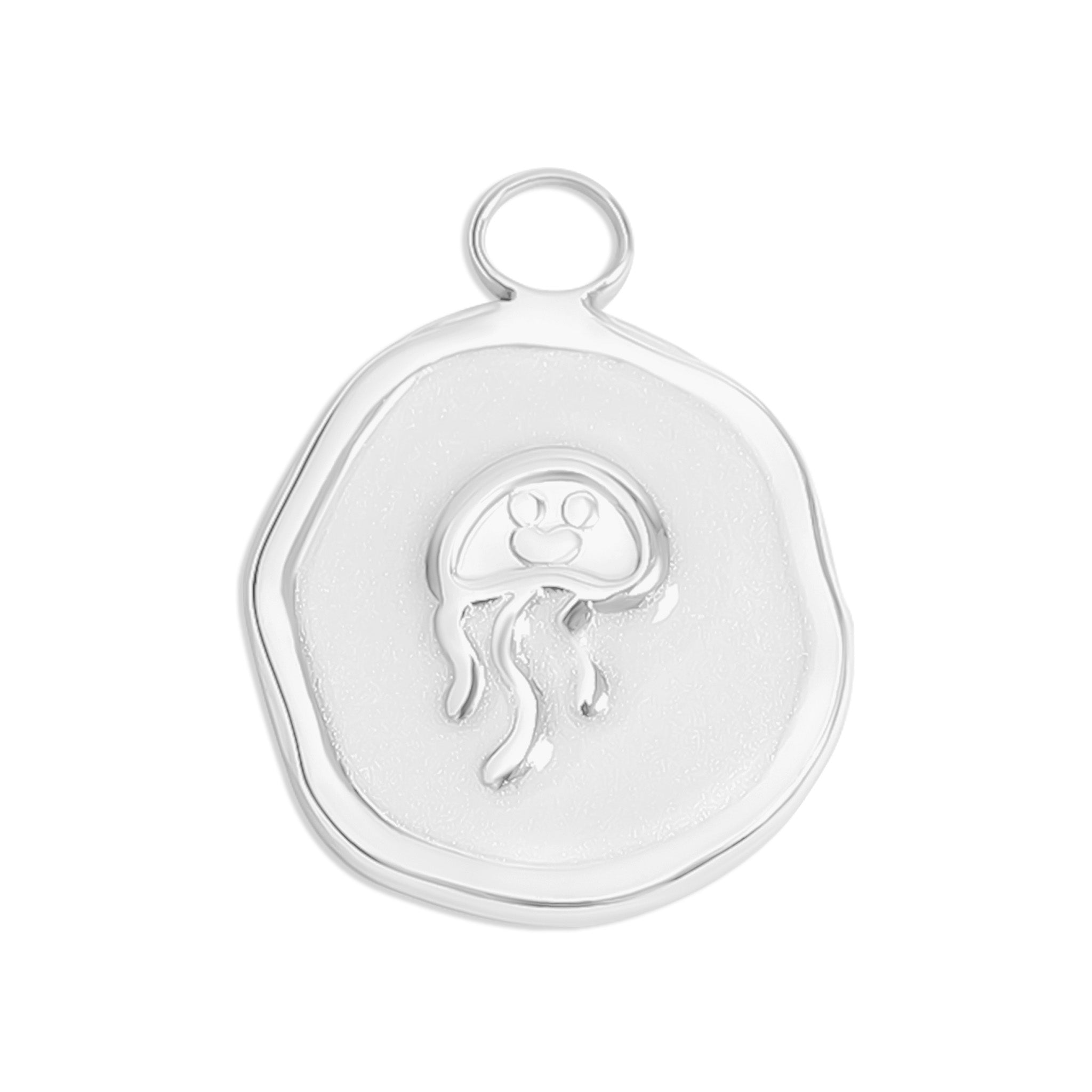 18K Gold Jellyfish Charm – Waterproof Gold Plated Marine Jewelry Pendant