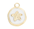 Starfish Charm – Gold Plated Pendant with White Epoxy | Nautical Jewelry Accessory