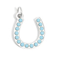 Horseshoe Charm – 18K Gold Stainless Steel Pendant With Turquoise Stone Accent