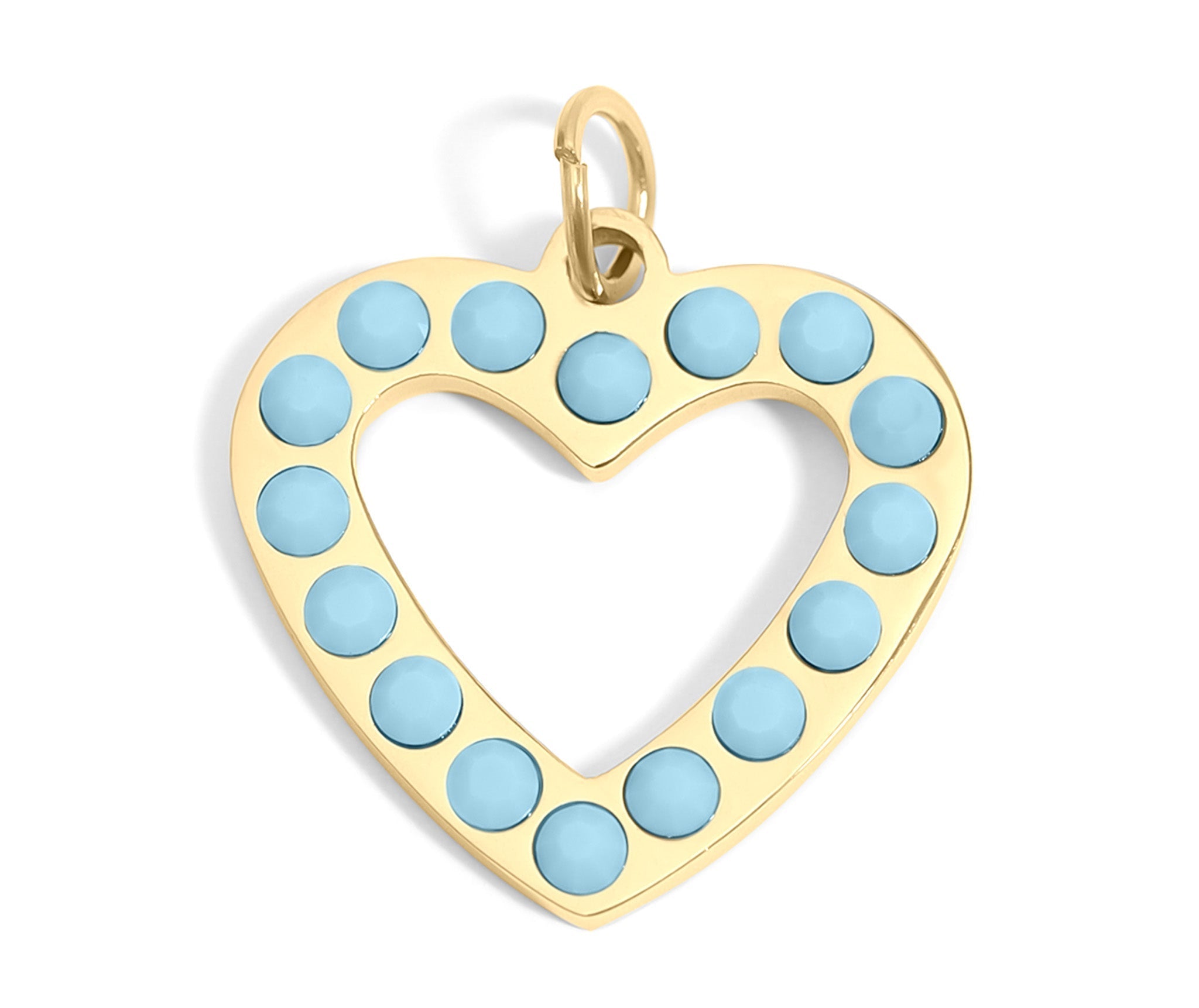 Turquoise Heart Charm – 18K Gold Plated Charm Necklace | Hypoallergenic Stainless Steel Pendant