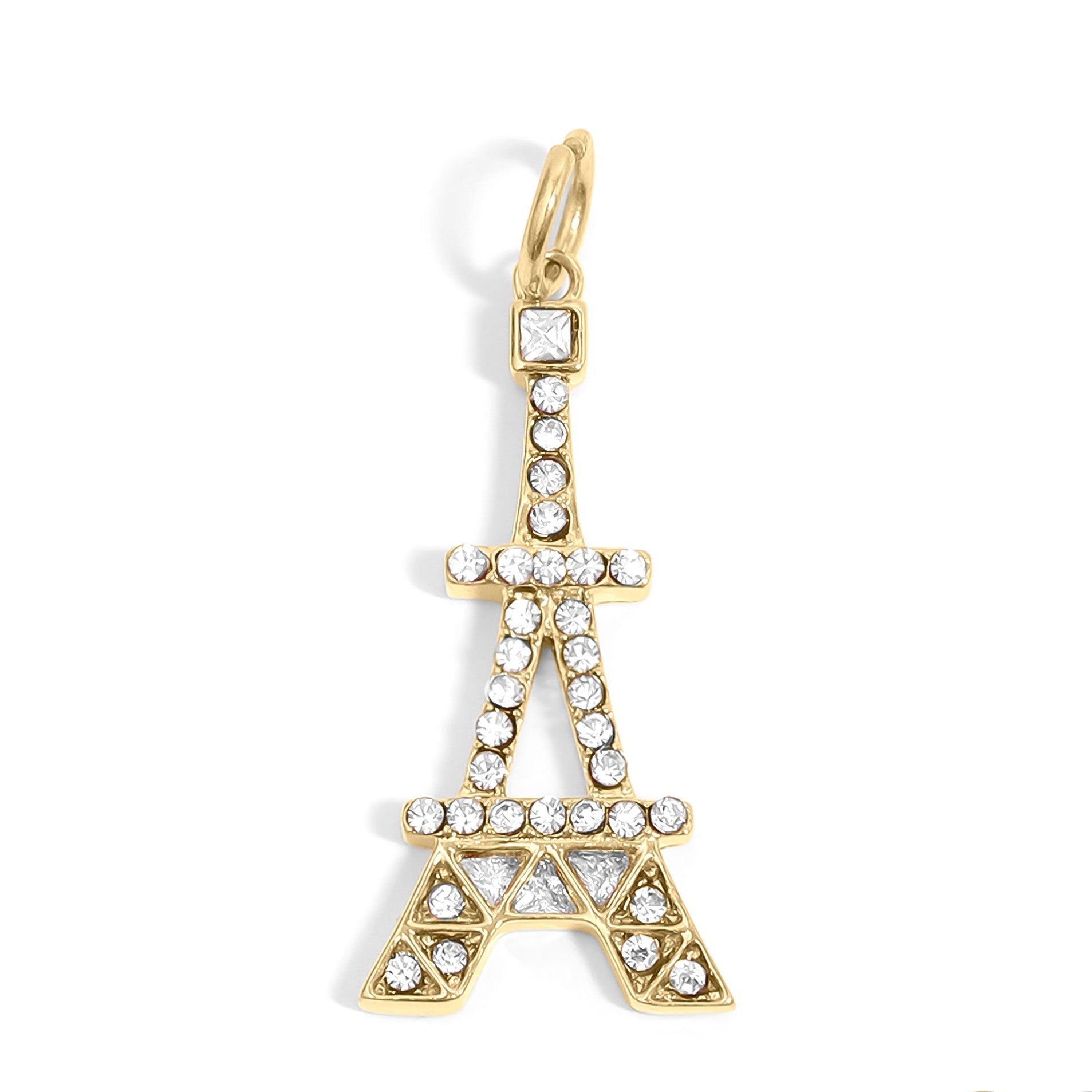Eiffel Tower Charm – 18K Gold Pendant | Stainless Steel Hypoallergenic Jewelry