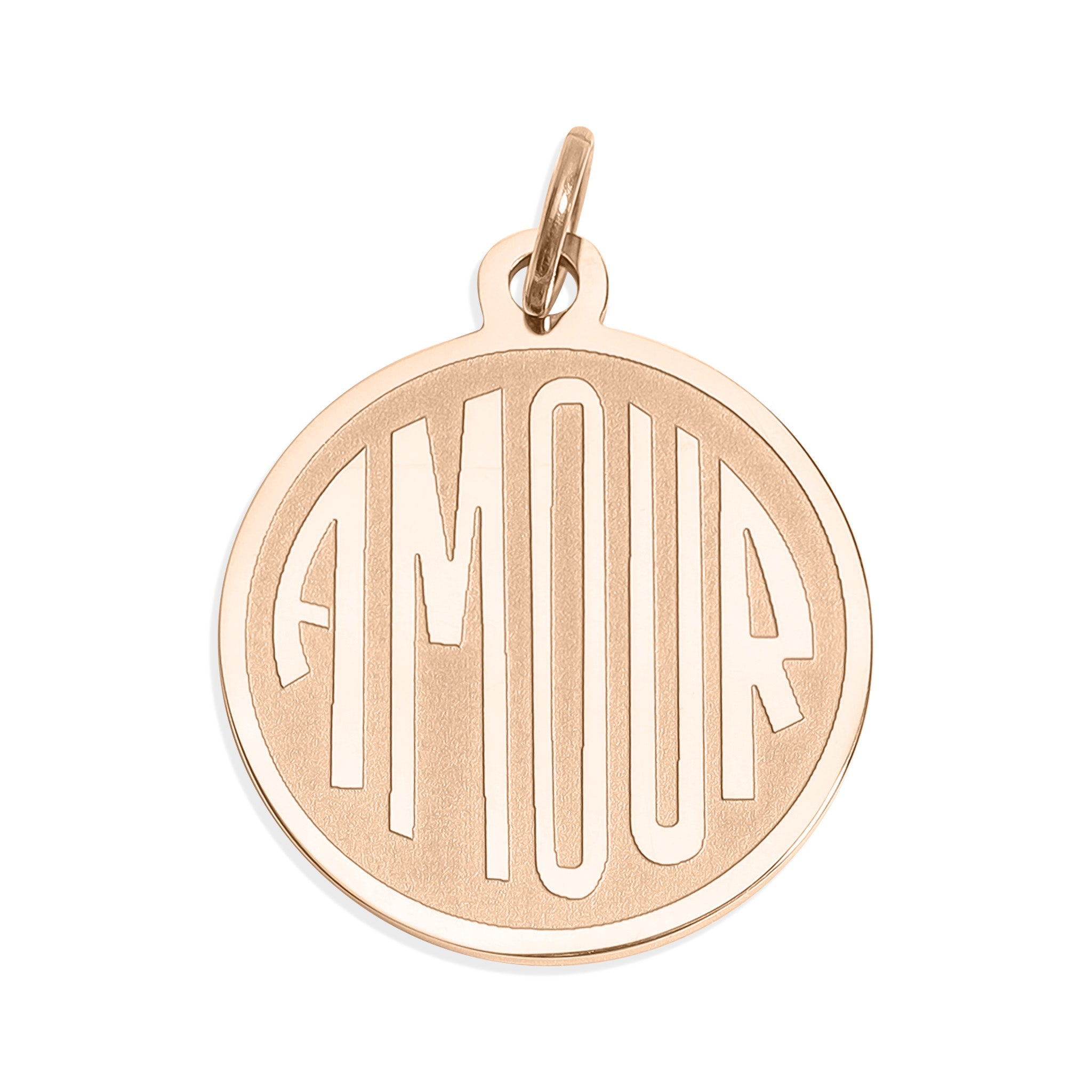 Gold Amour Charm – 18K Gold Plated Round Pendant With Love Symbol Design