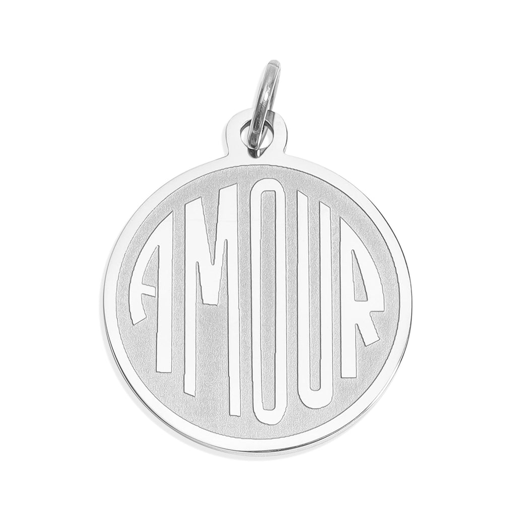 Gold Amour Charm – 18K Gold Plated Round Pendant With Love Symbol Design