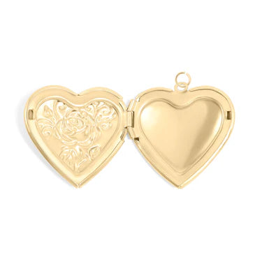 18K Gold PVD Stainless Steel Rose Heart Locket