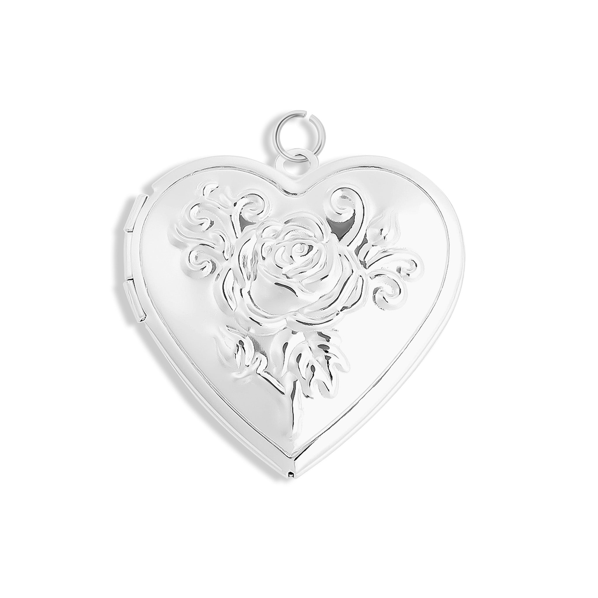 Rose Heart Locket – 18K Gold Pendant | Waterproof Stainless Steel Photo Holder