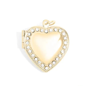 18K Gold PVD Stainless Steel Heart Locket with Stones