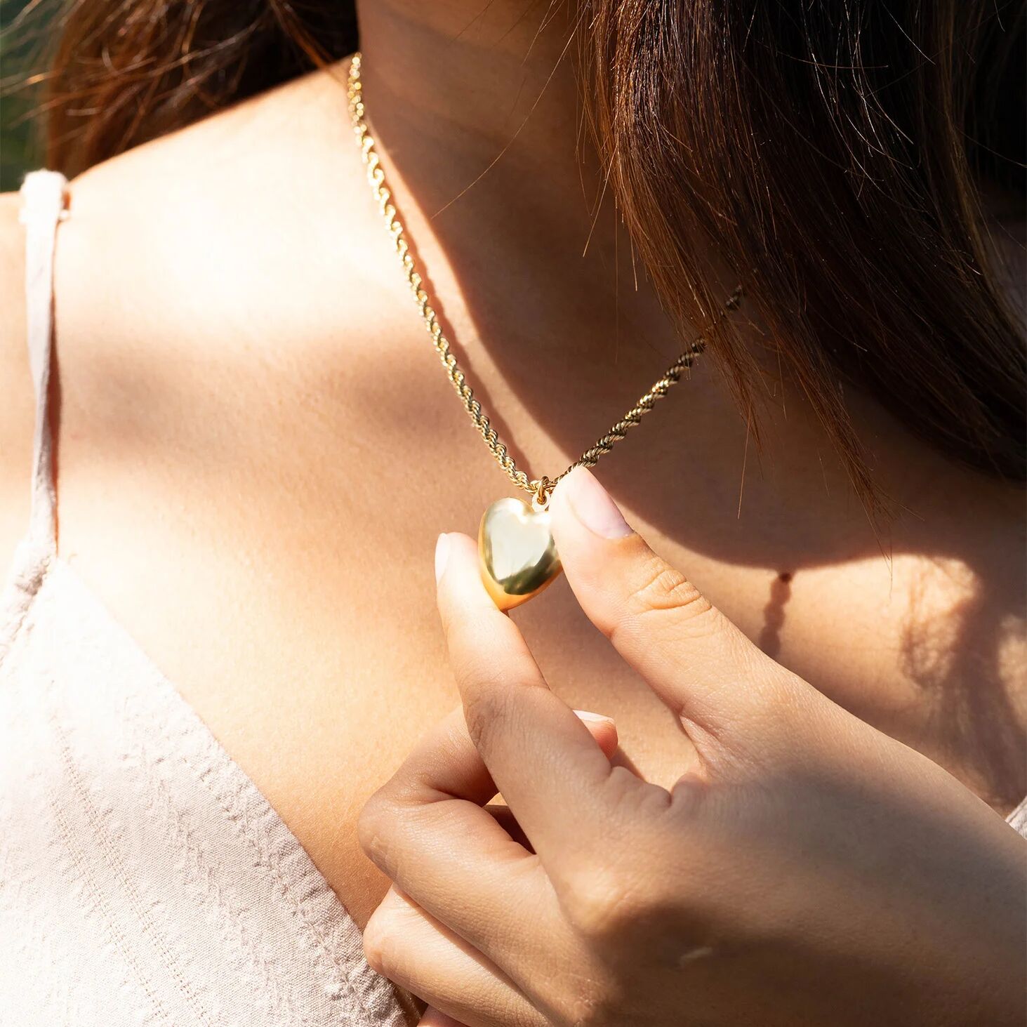 18K Gold Heart Locket – Stainless Steel Pendant | Photo Holder Keepsake Necklace