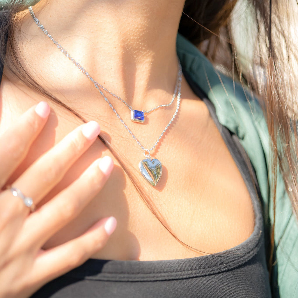 18K Gold Heart Locket – Stainless Steel Pendant | Photo Holder Keepsake Necklace