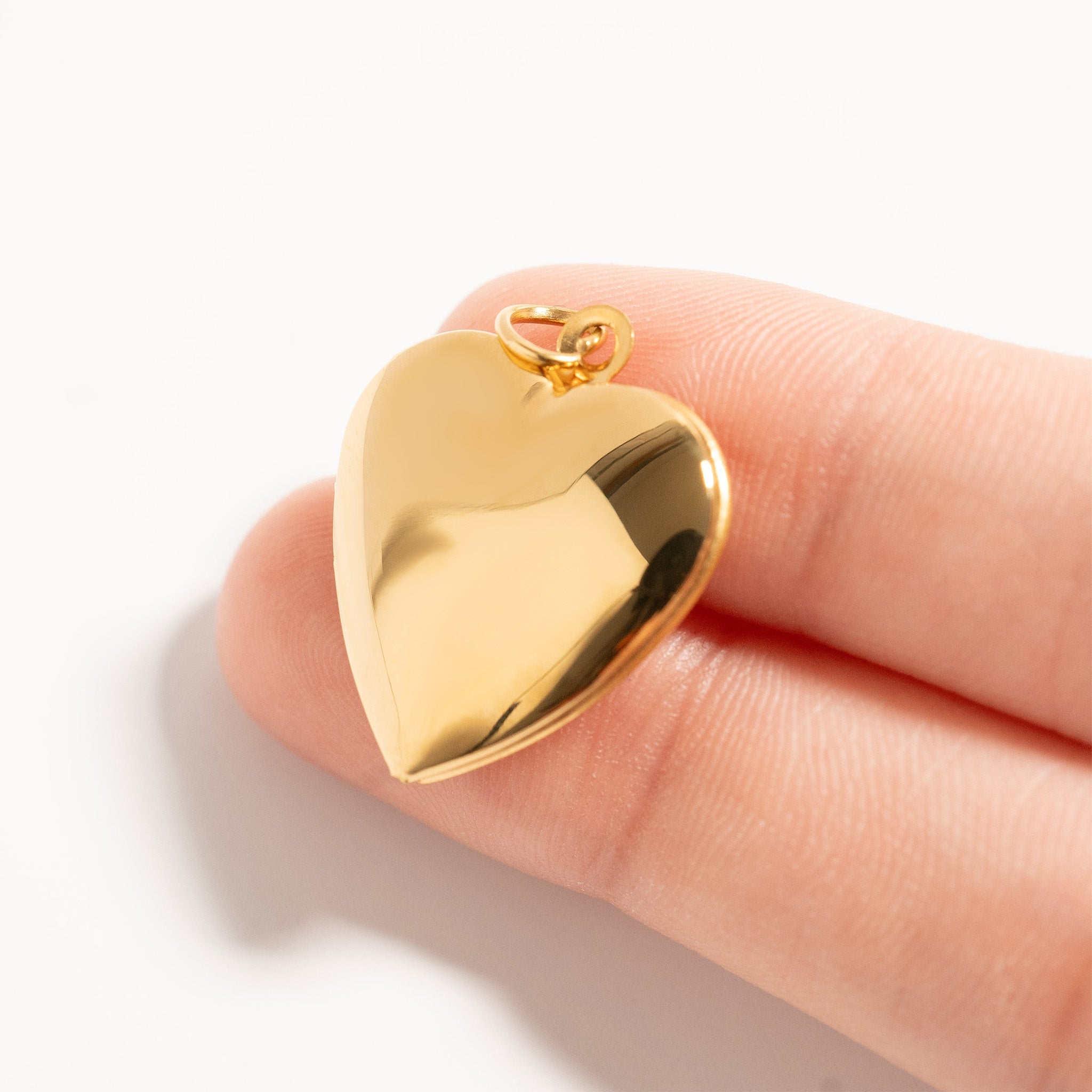 18K Gold Heart Locket – Stainless Steel Pendant | Photo Holder Keepsake Necklace