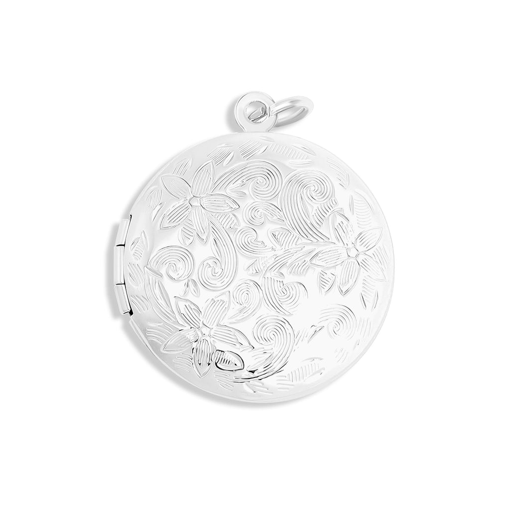Gold Floral Locket – 18K Gold Jewelry | Round Keepsake Pendant, Hypoallergenic Charm