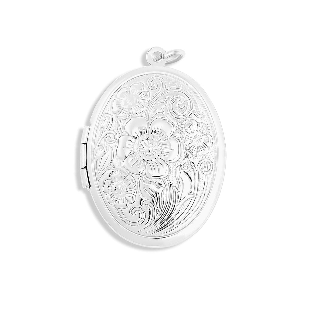 Gold Oval Locket – Textured Oval Pendant With Hidden Compartment | 18K Jewelry