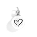 18K Gold Pearl Charm – Stainless Steel Heart Pendant With Engraved Design