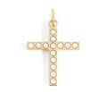 Gold Pearl Cross Charm – 18K Gold PVD Stainless Steel Hypoallergenic Jewelry