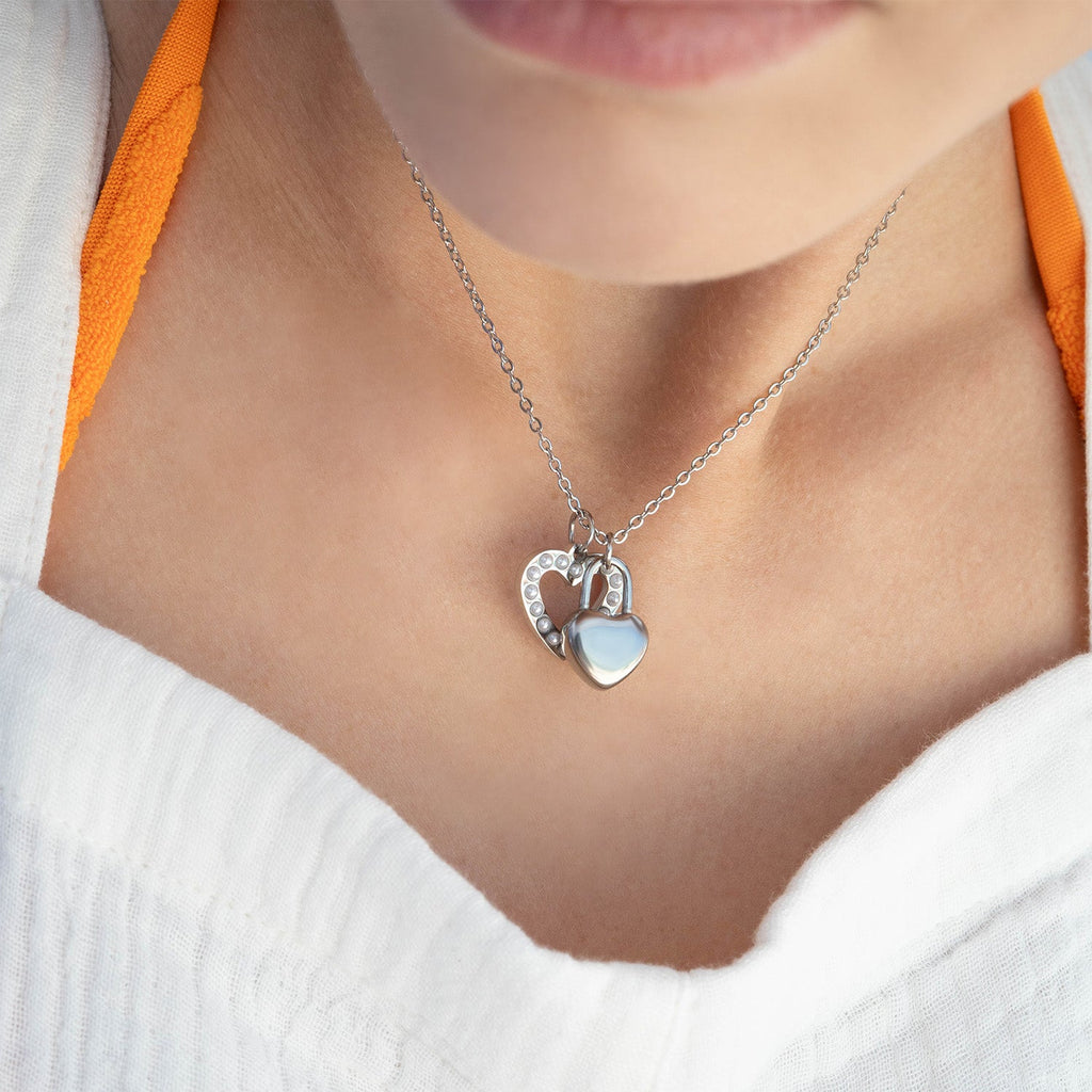 18K Gold Heart Charm Set – Hypoallergenic Stainless Steel Jewelry For Sensitive Skin