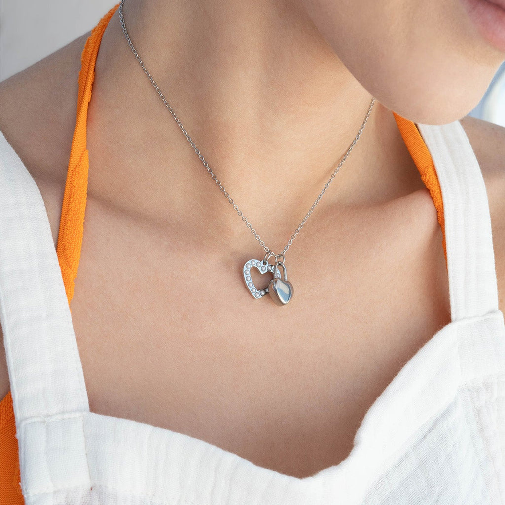 18K Gold Pearl Charm – Heart Shaped PVD Coated Stainless Steel Pendant