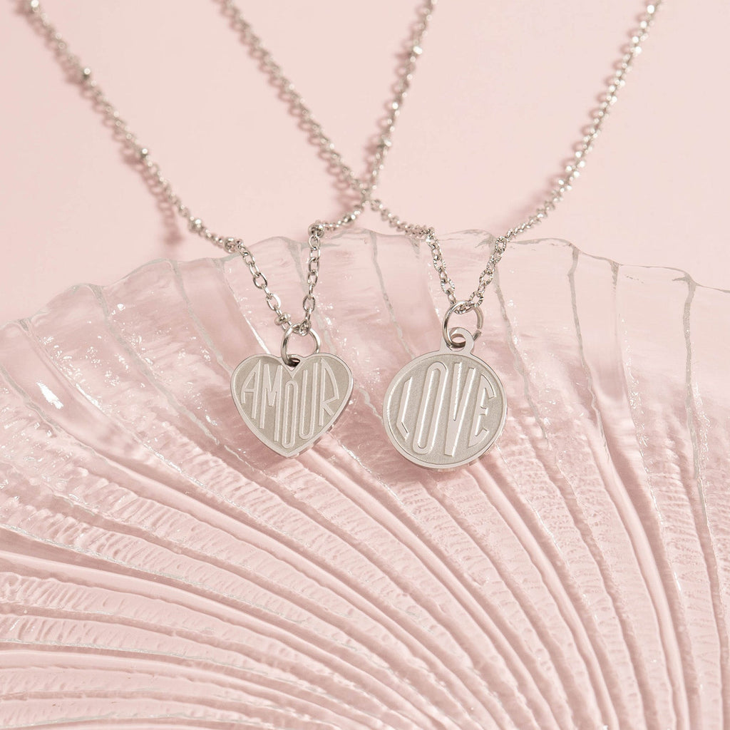 18K Gold Charm - Stainless Steel Heart Amour Pendant | Hypoallergenic PVD Coated Jewelry