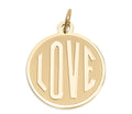 18K Gold Love Charm – Round Gold Pendant | PVD Coated Jewelry Accessory
