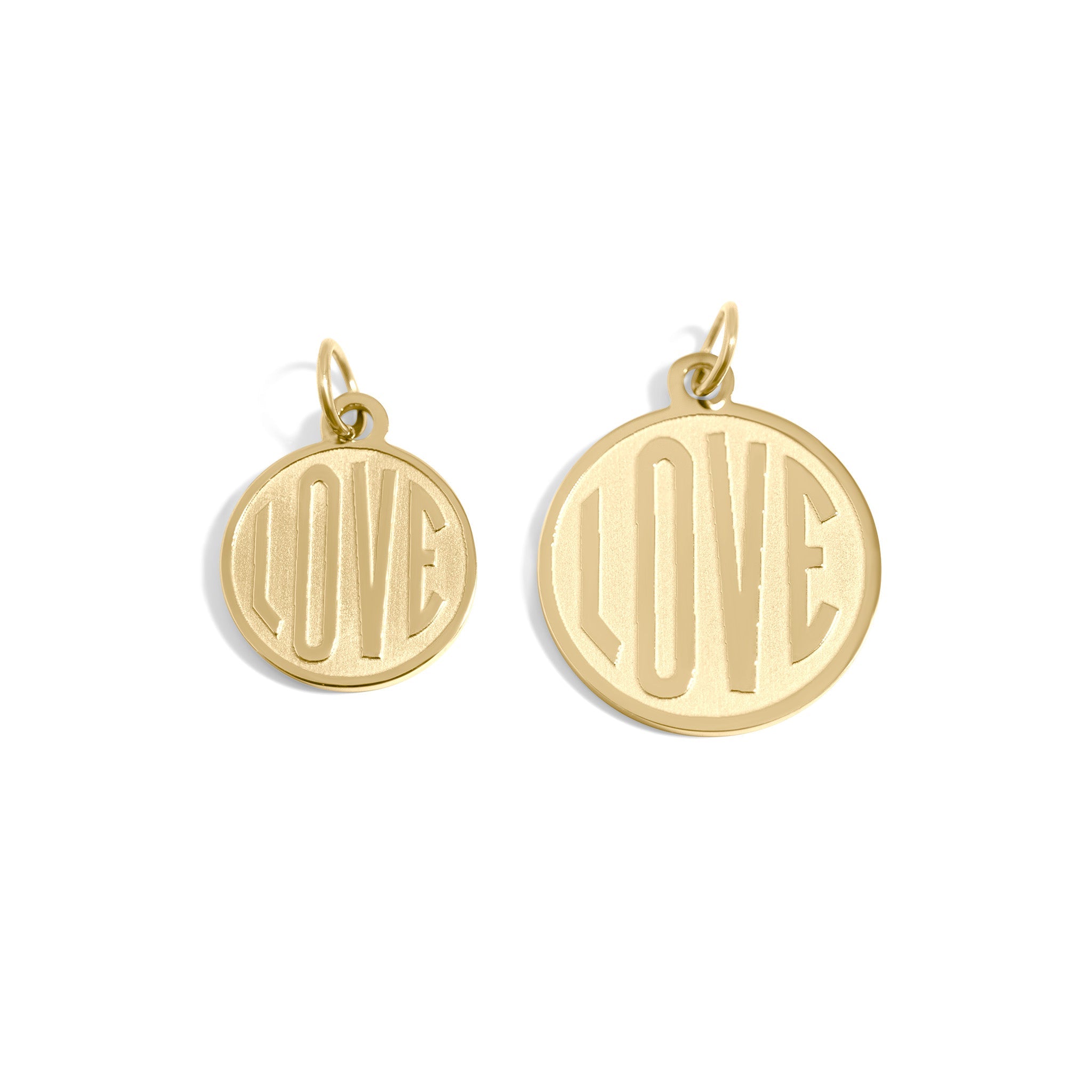 18K Gold Love Charm – Round Gold Pendant | PVD Coated Jewelry Accessory