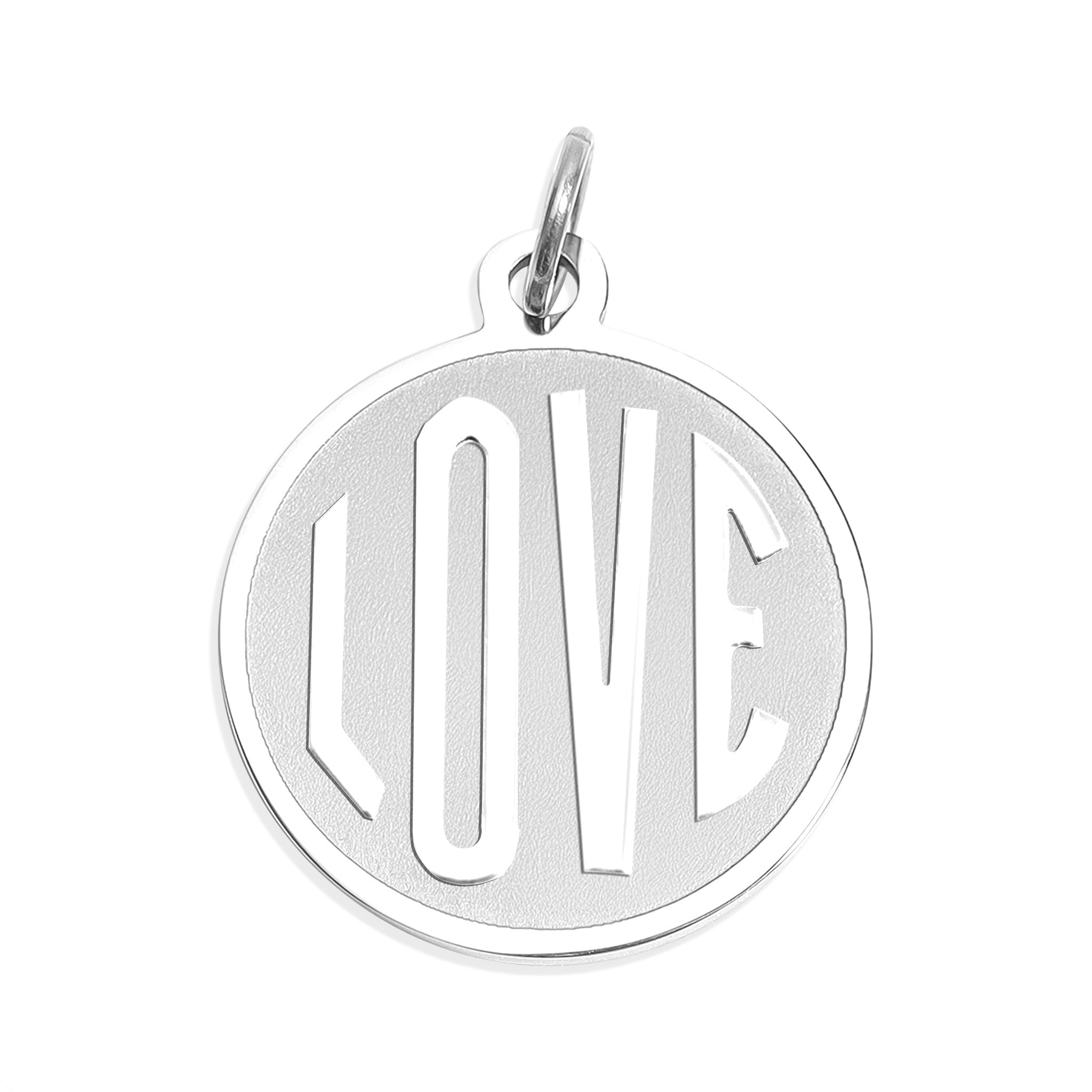 18K Gold Love Charm – Round Gold Pendant | PVD Coated Jewelry Accessory