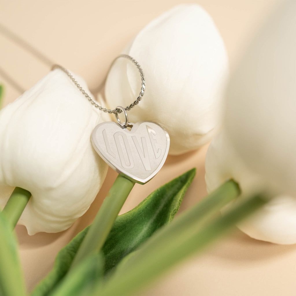 18K Gold Heart Charm – Polished Stainless Steel Pendant for Sensitive Skin