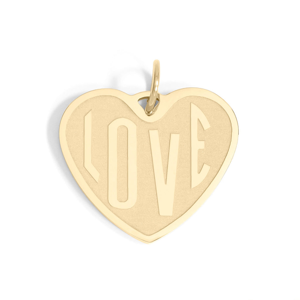 18K Gold Heart Charm – Polished Stainless Steel Pendant for Sensitive Skin