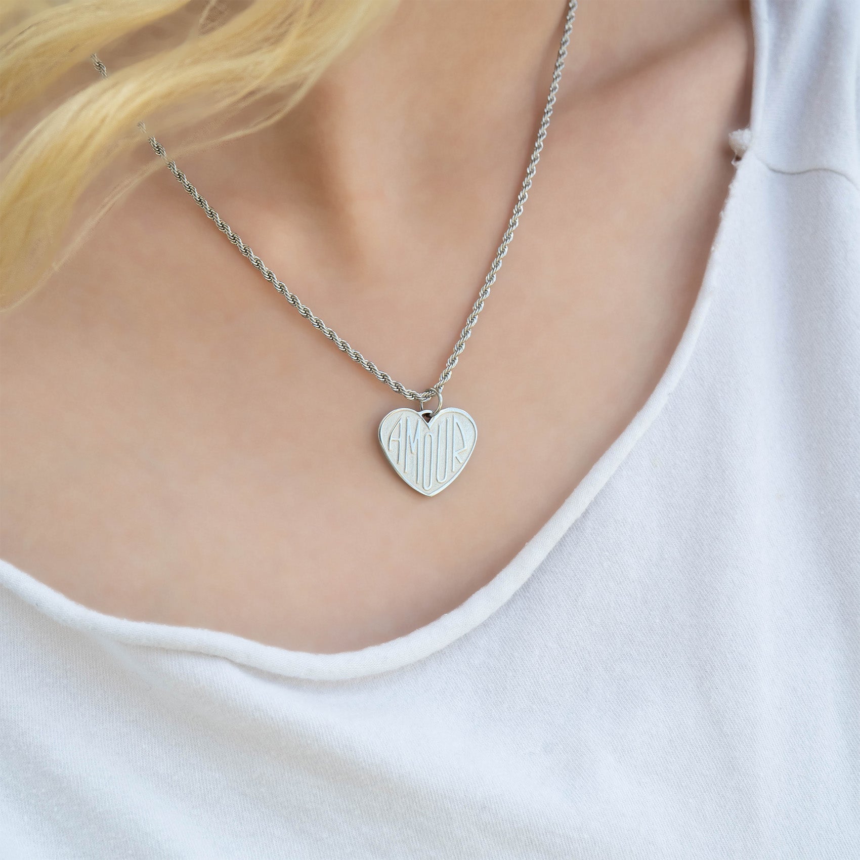 18K Gold Charm - Stainless Steel Heart Amour Pendant | Hypoallergenic PVD Coated Jewelry
