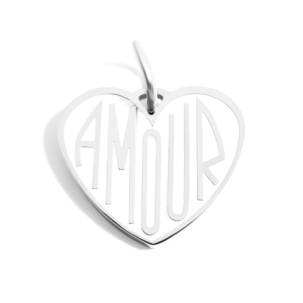 18K Gold Charm - Stainless Steel Heart Amour Pendant | Hypoallergenic PVD Coated Jewelry