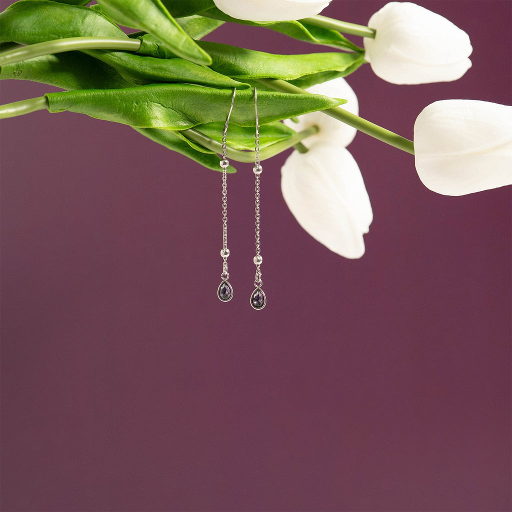 Stainless Steel Teardrop Birthstone Charm