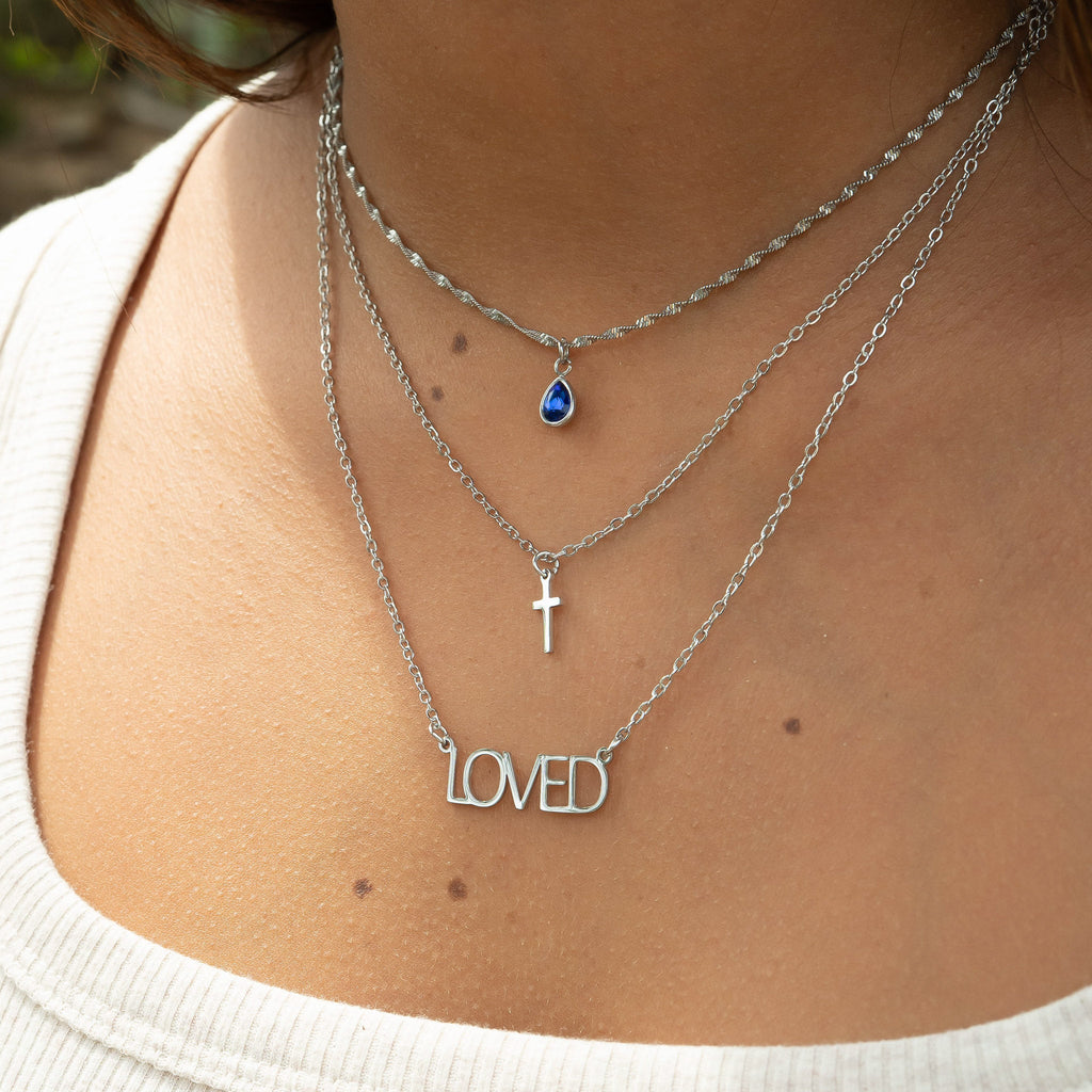 Birthstone Charm – Gold Plated Stainless Steel Teardrop Pendant | Hypoallergenic Jewelry Gift