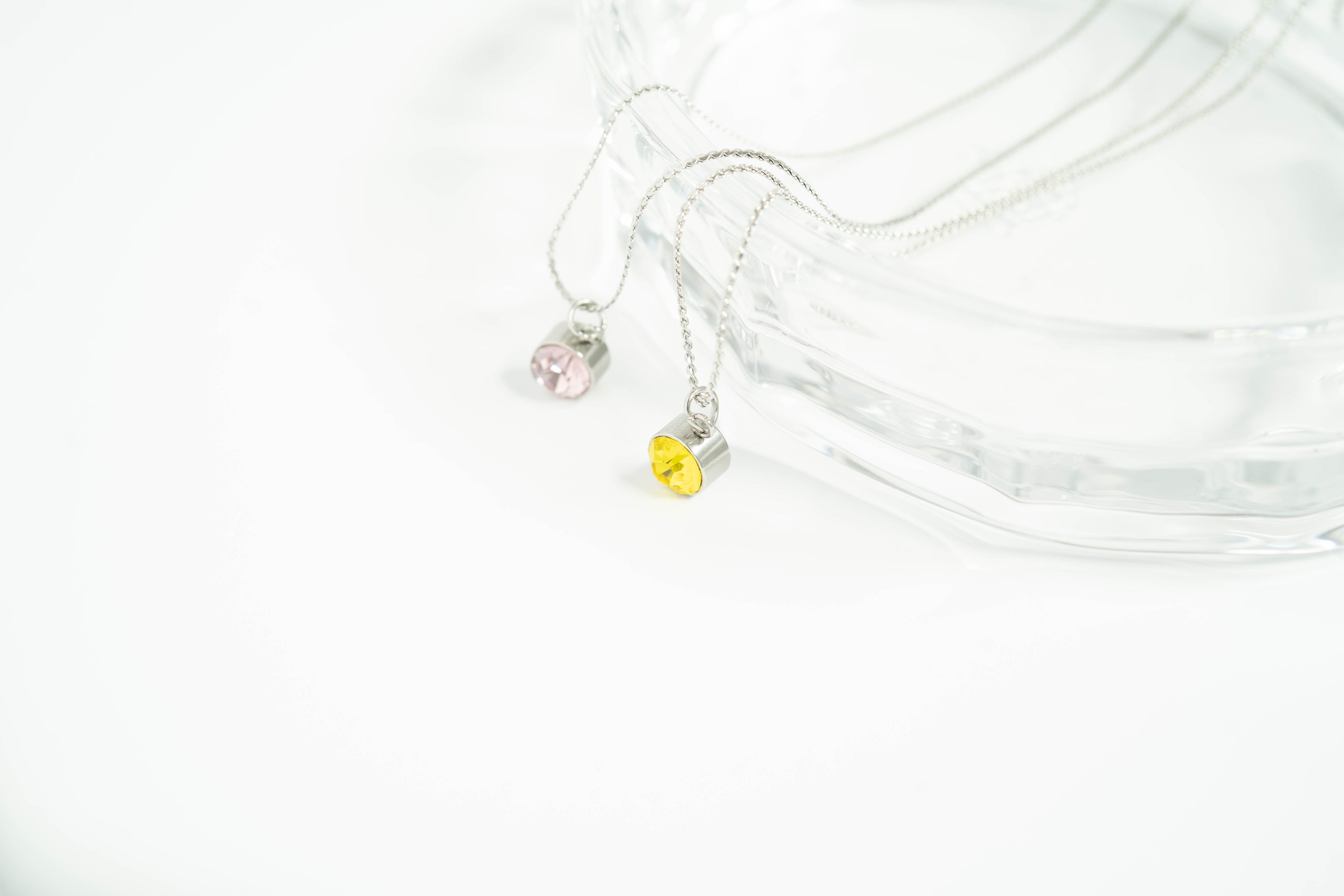 Birthstone Charm – 8mm Gold Plated Stainless Steel Round Gemstone Pendant