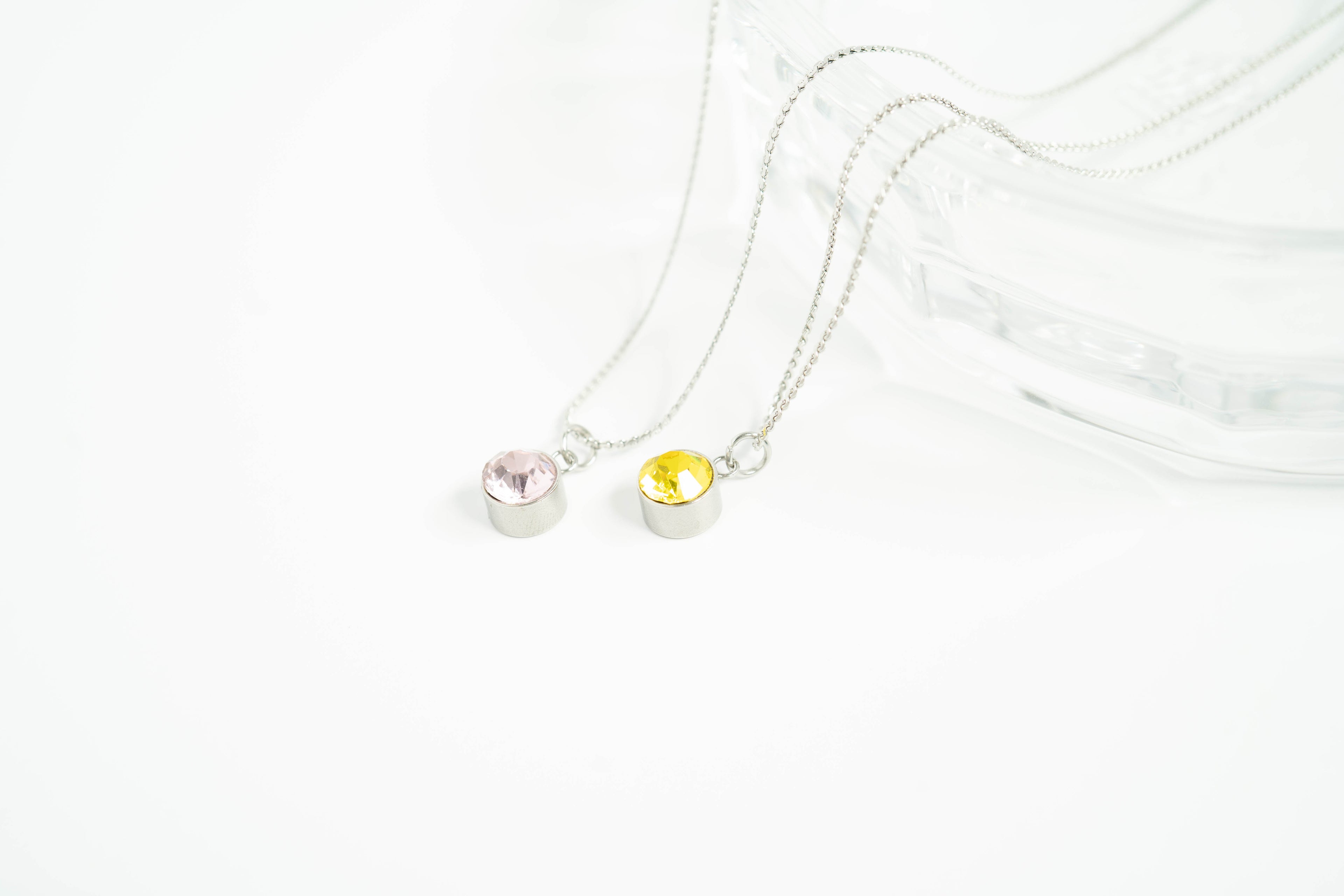 Birthstone Charm – 8mm Gold Plated Stainless Steel Round Gemstone Pendant