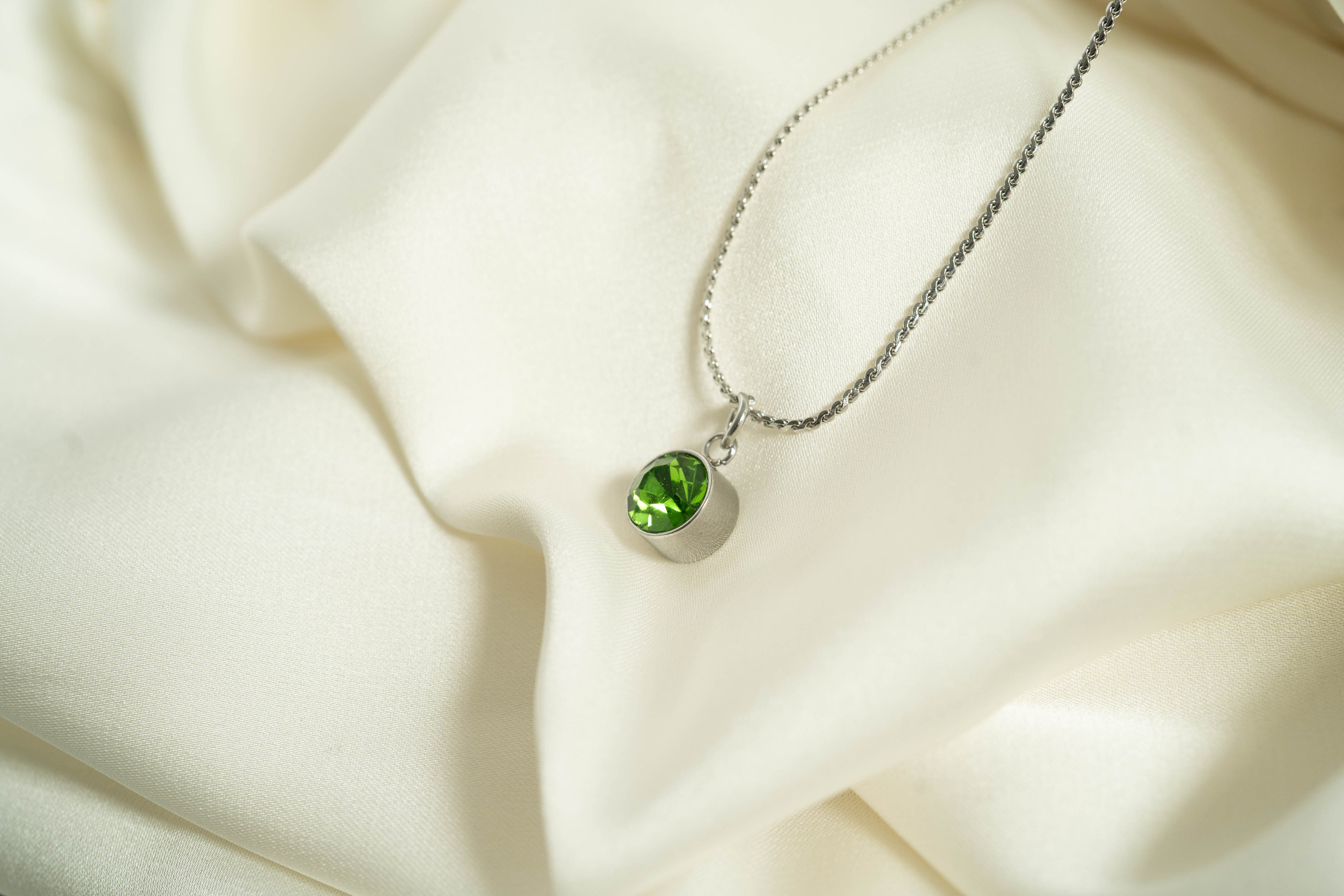 Birthstone Charm – 8mm Gold Plated Stainless Steel Round Gemstone Pendant