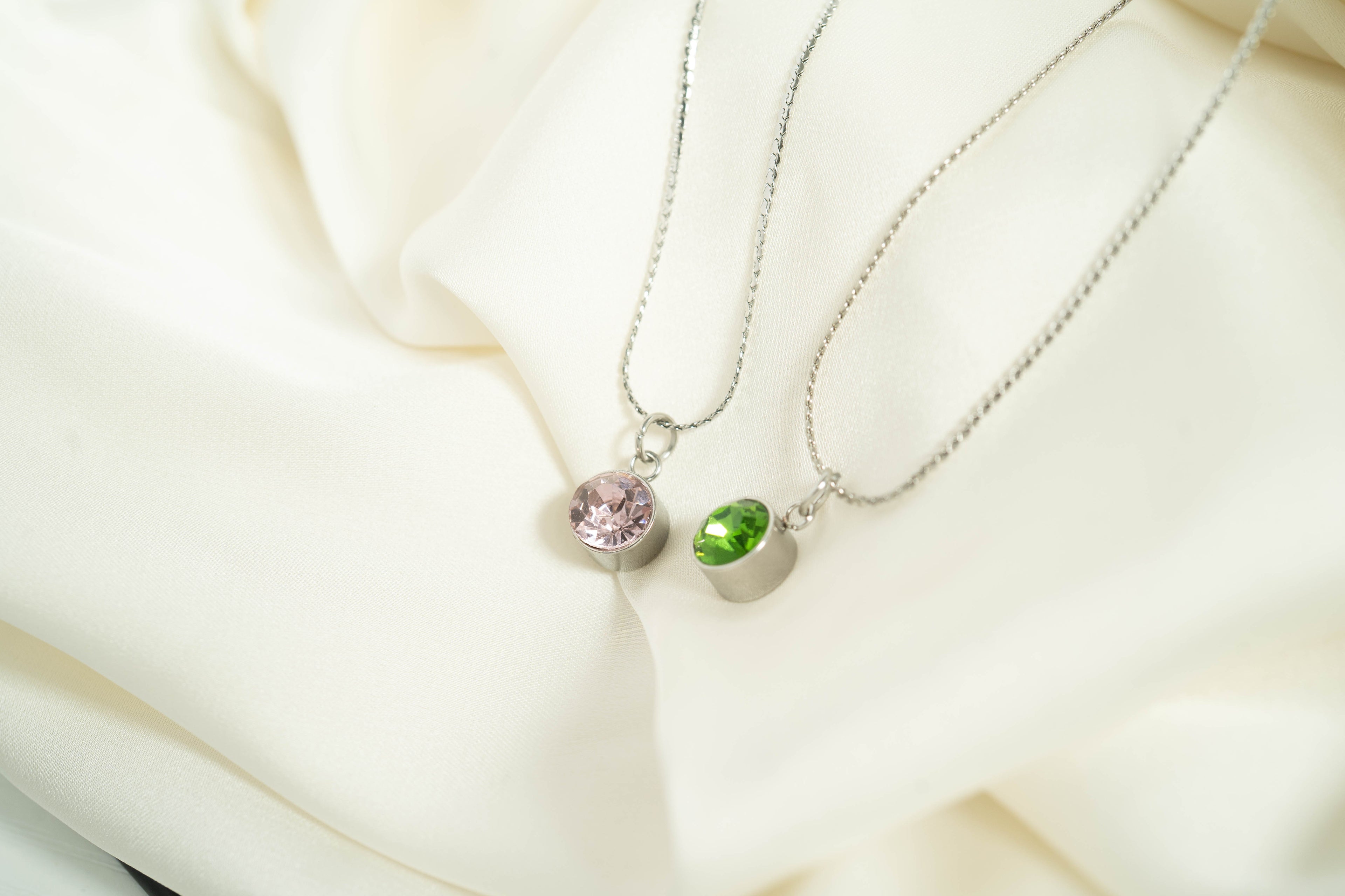 Birthstone Charm – 8mm Gold Plated Stainless Steel Round Gemstone Pendant