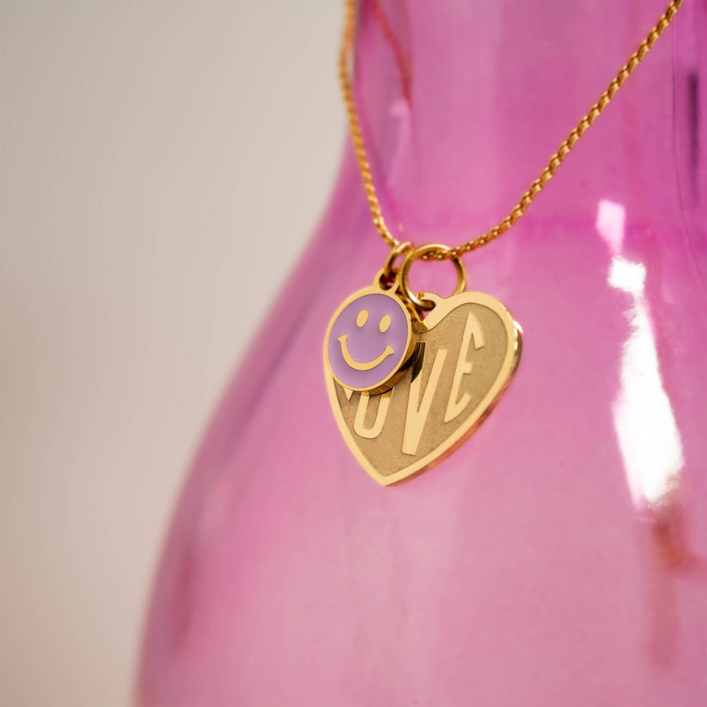 18K Gold Heart Charm – Polished Stainless Steel Pendant for Sensitive Skin