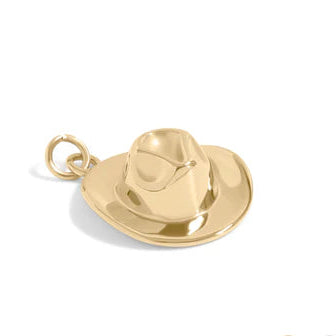 18K Gold PVD Stainless Steel Cowboy Hat Charm