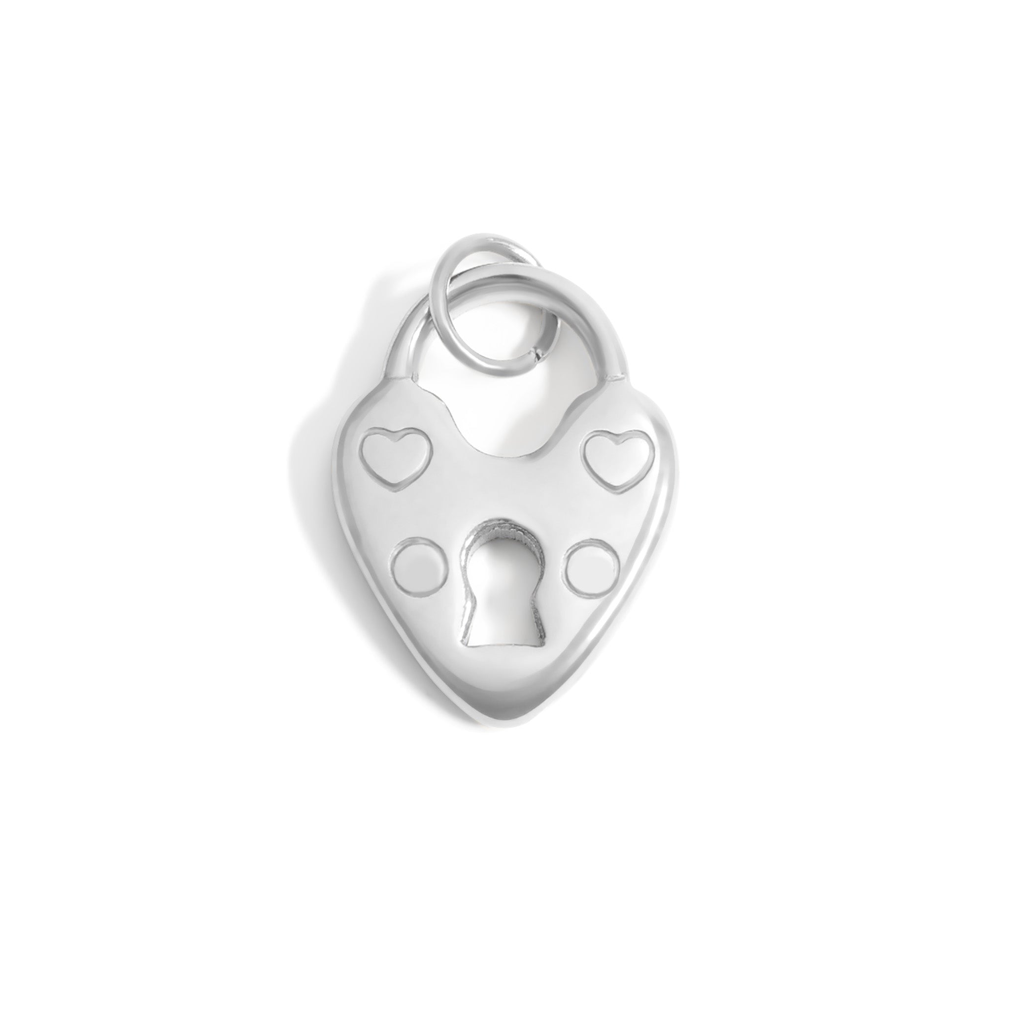 Vintage Heart Charm 18K Gold Stainless Steel Lock Pendant – Hypoallergenic Jewelry