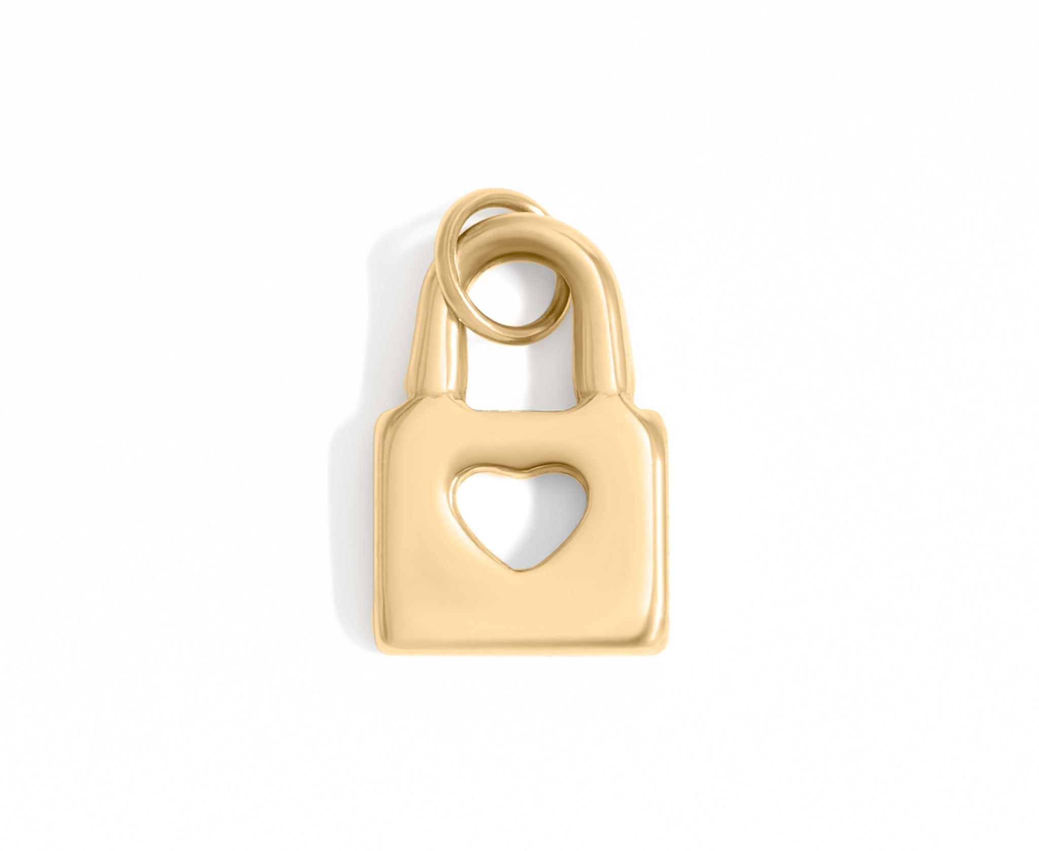 18K Gold Padlock Charm – Stainless Steel Heart Pendant With Gold PVD Coating