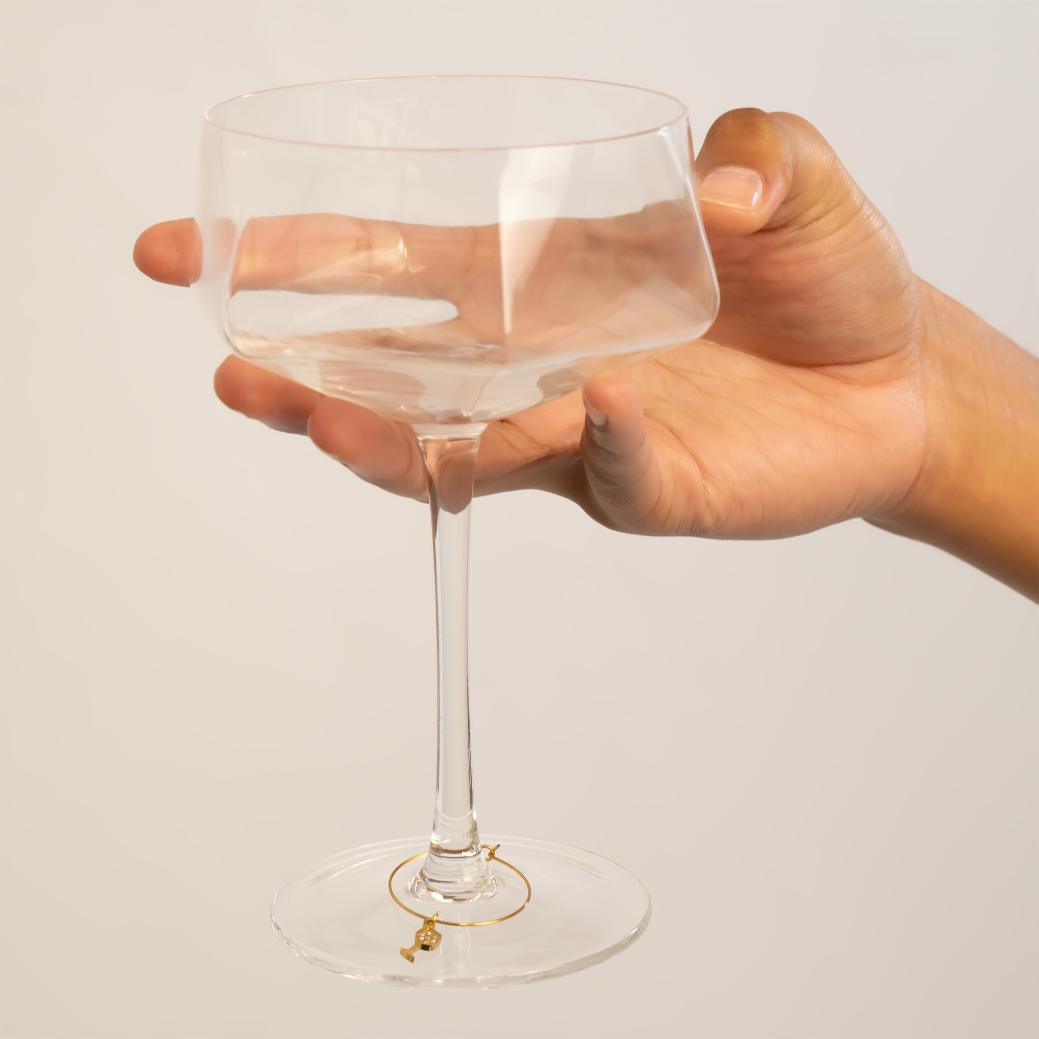 Gold Wine Glass Charm – 18K PVD Coated Stainless Steel Hypoallergenic Jewelry