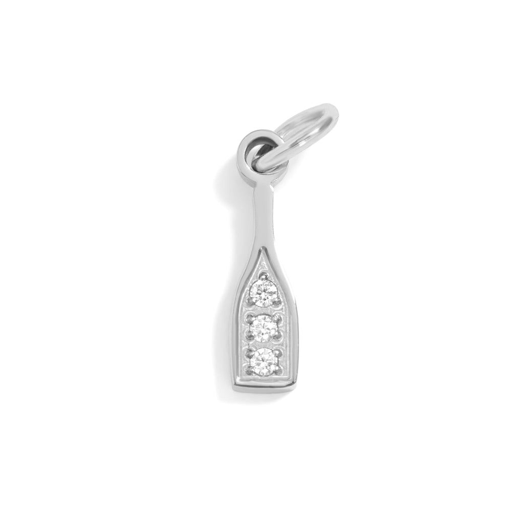 18K Gold Bottle Charm – Stainless Steel PVD Coated Champagne Pendant Jewelry