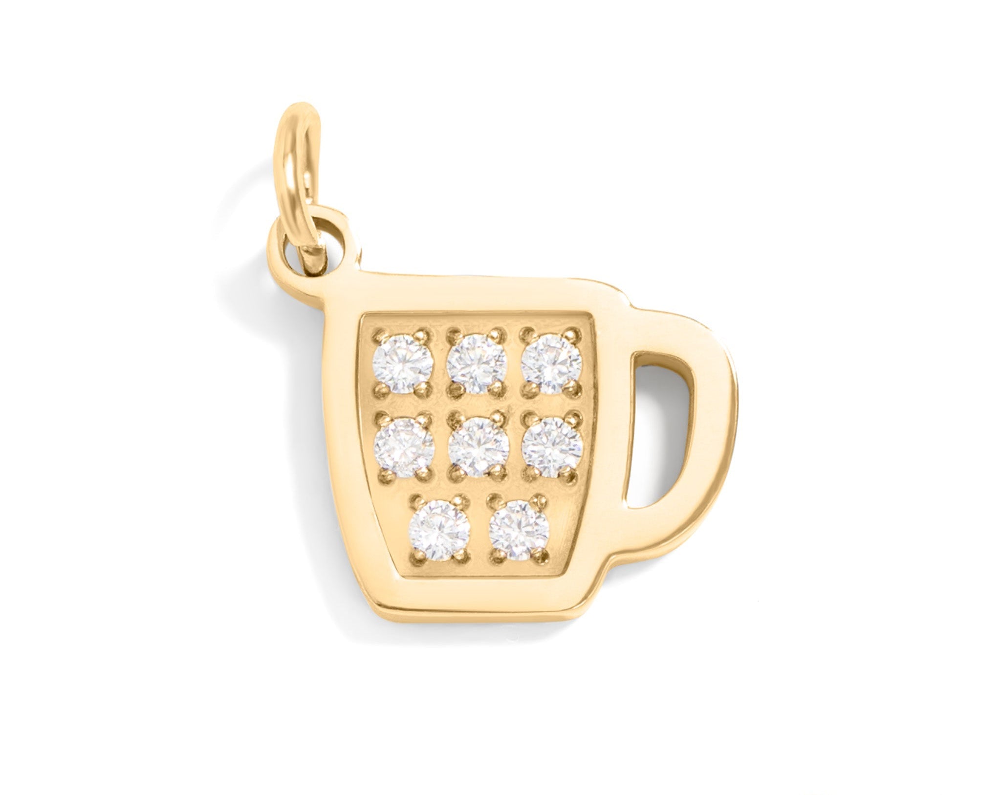 Gold Coffee Cup Charm – 18K PVD Coated Stainless Steel Pendant | Hypoallergenic Jewelry