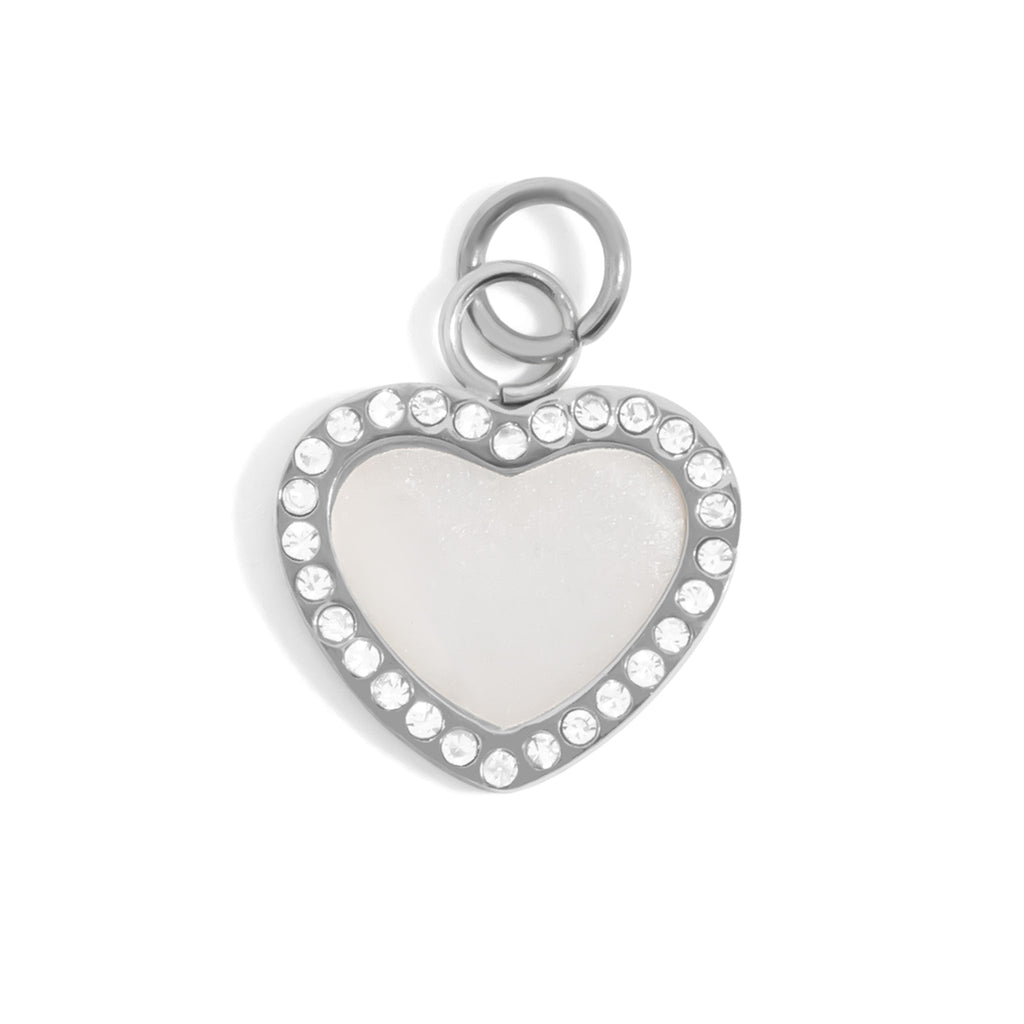 18K Gold Heart Charm – Stainless Steel Pearl Pendant | Hypoallergenic Romantic Jewelry Gift