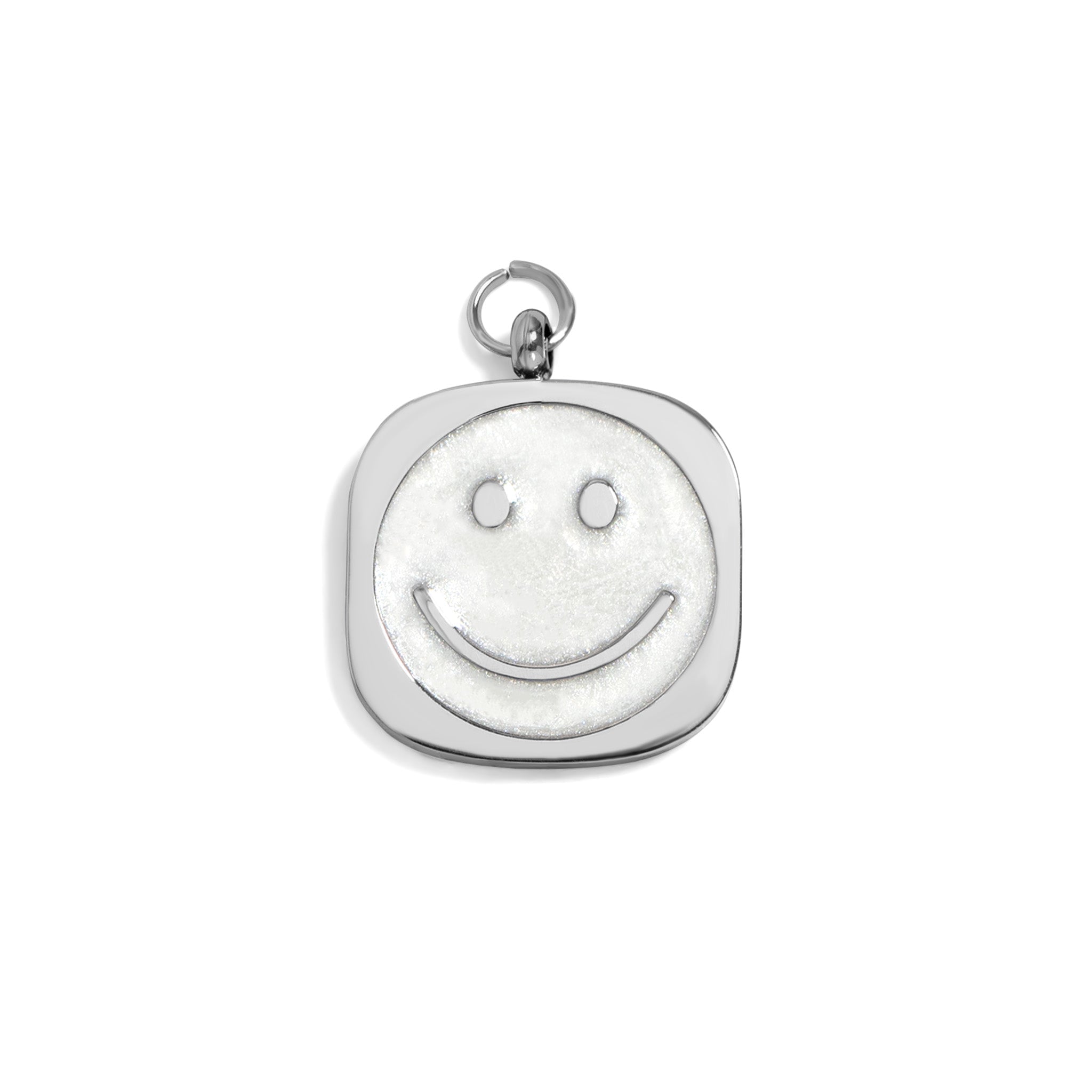 Gold Smiley Charm – Durable Stainless Steel Pearl Inlay 18K Gold Jewelry Accessory