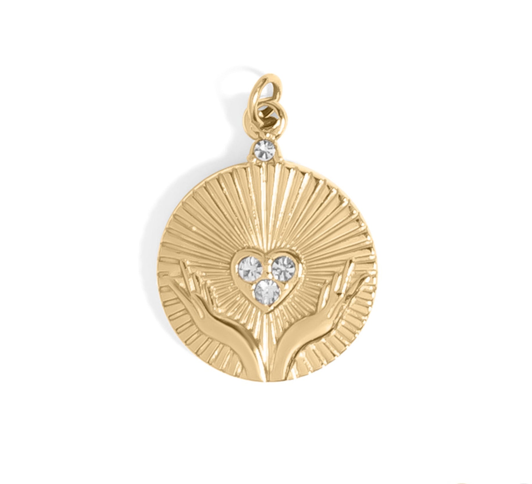 18K Gold Pendant – Open Hands Charm | Hypoallergenic Surgical Steel Jewelry