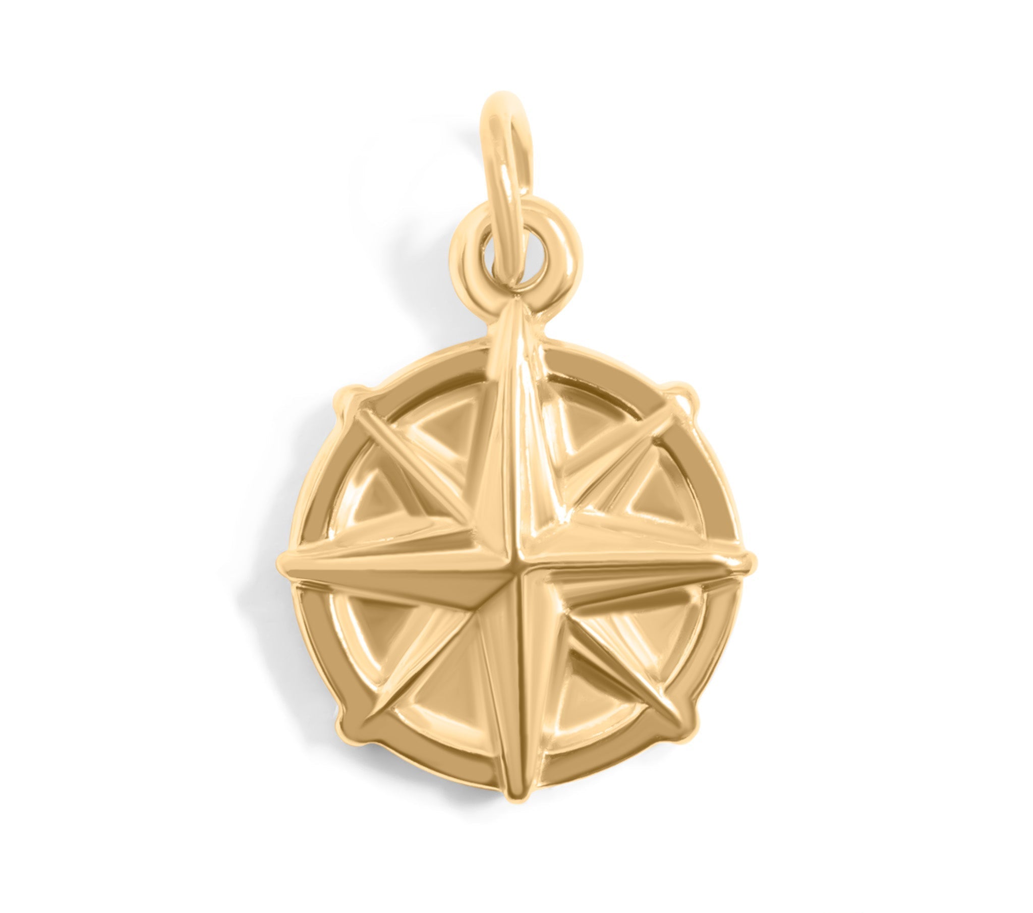 Gold Compass Charm – Stylish 18K PVD Gold Pendant | Hypoallergenic Stainless Steel Jewelry
