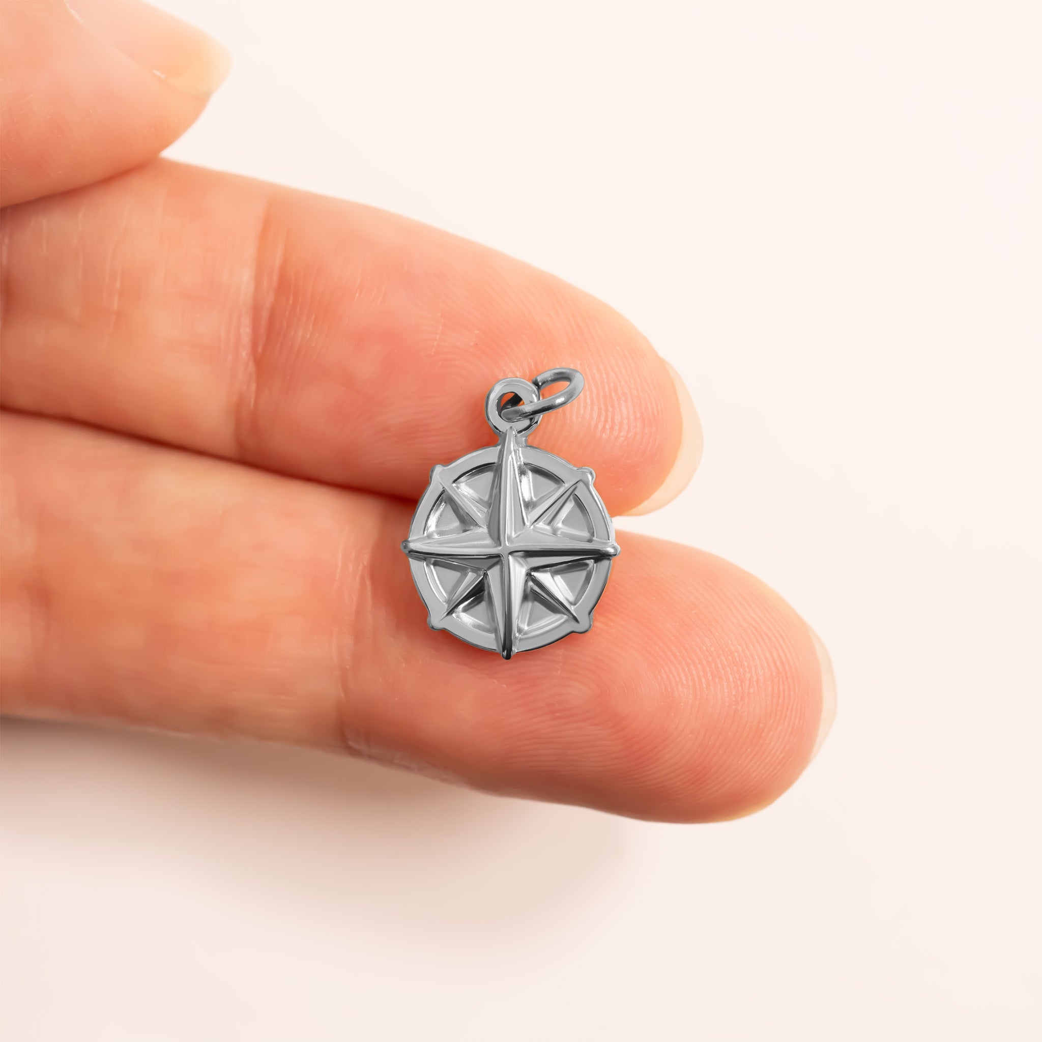 Gold Compass Charm – Stylish 18K PVD Gold Pendant | Hypoallergenic Stainless Steel Jewelry
