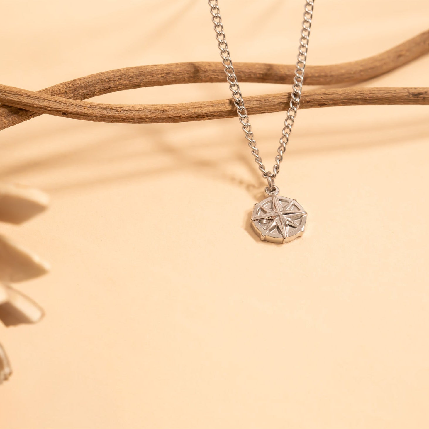 Gold Compass Charm – Stylish 18K PVD Gold Pendant | Hypoallergenic Stainless Steel Jewelry