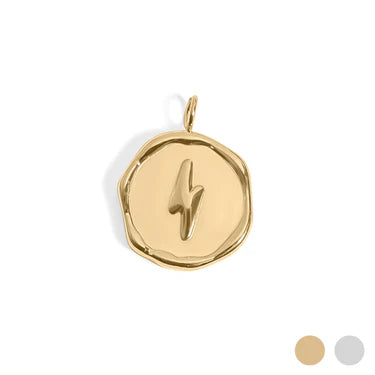 18K Gold PVD Stainless Steel Lightning Bolt Pendant