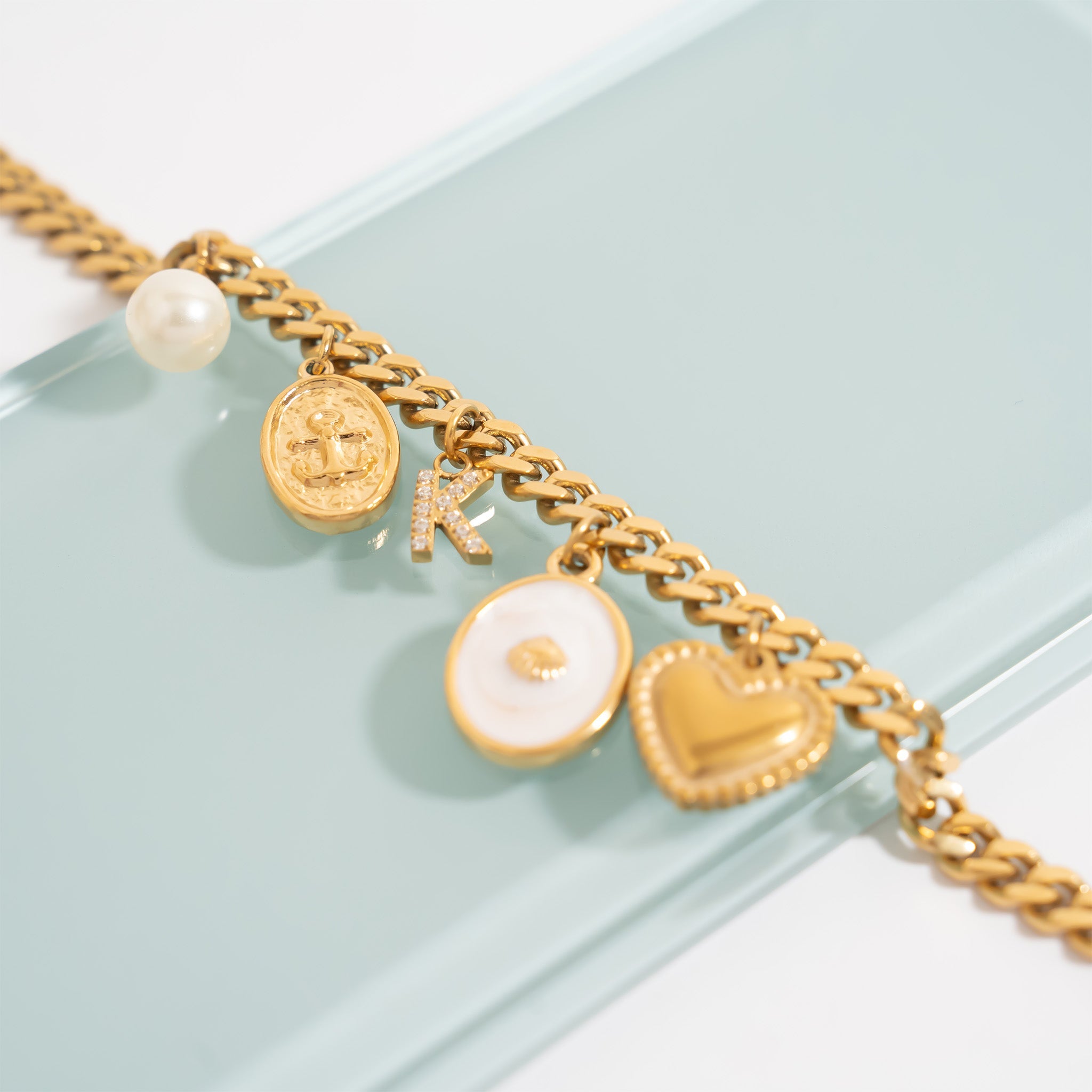 Gold Anchor Pendant | 18K Gold Jewelry - Waterproof Stainless Steel Charm Necklace