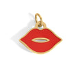 18K Gold Lips Charm – Hypoallergenic Stainless Steel Flirty Lip Pendant for Bracelet
