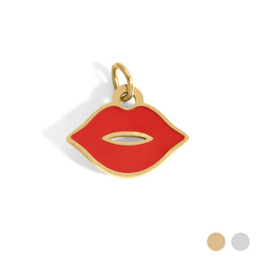18K Gold PVD Stainless Steel Lips Charm